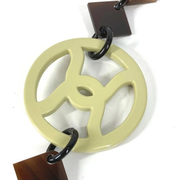 HERMES Collier Diva Buffalo Horn Logo Accessory Long Necklace Multicolore - Picture 7 of 12